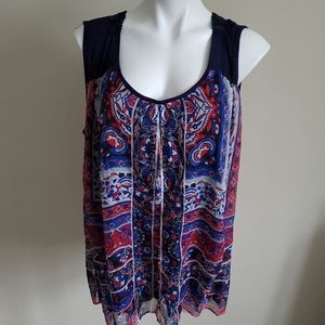 Style & Co Sleeveless Sheer Open Over Front 1X
